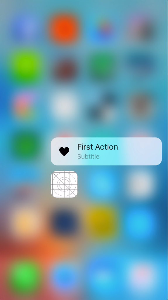 Icon menu from iOS app