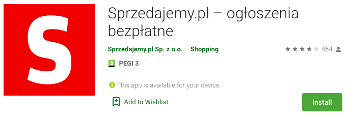 Sprzedajemy.pl icon in Google Play