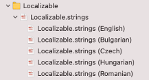 Localizable strings file